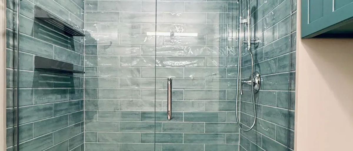 680 N Lake Shore Drive bathroom after renovation -- modern walk-in shower