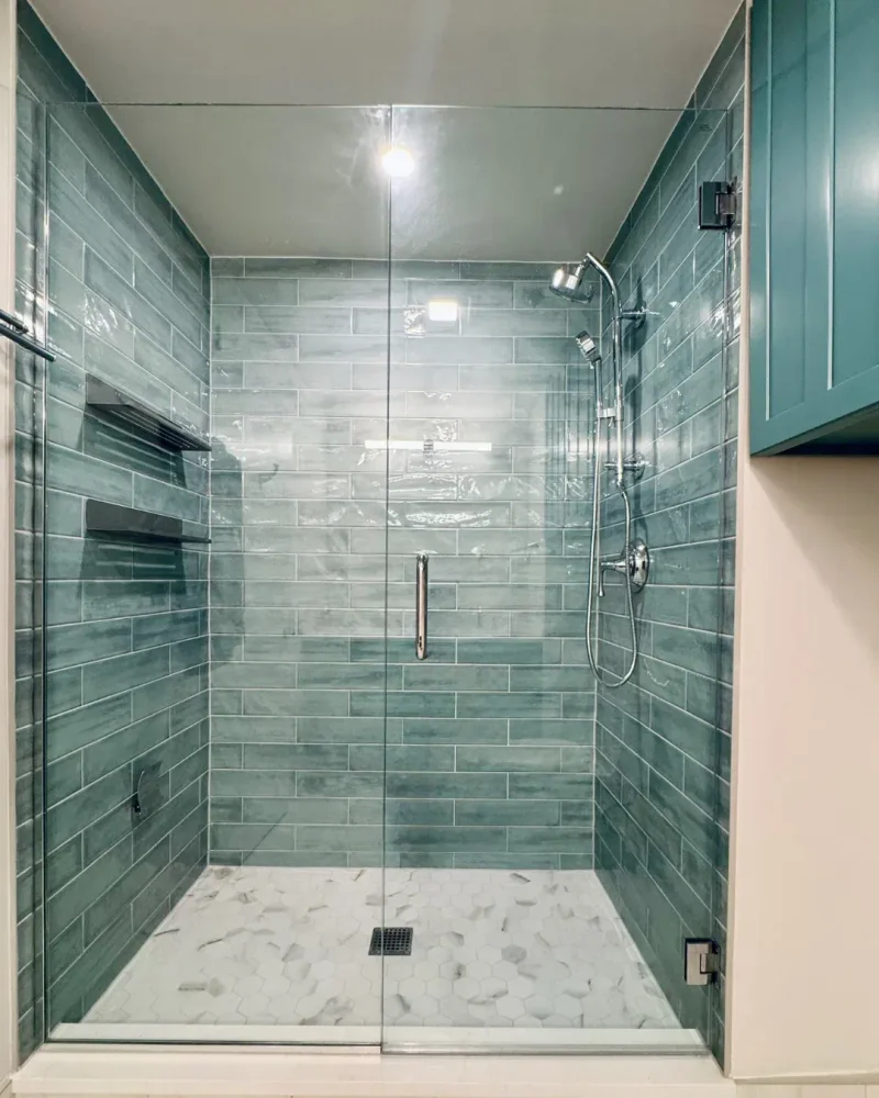 After Streeterville bathroom renovation - luxury spa design with walk-in shower
