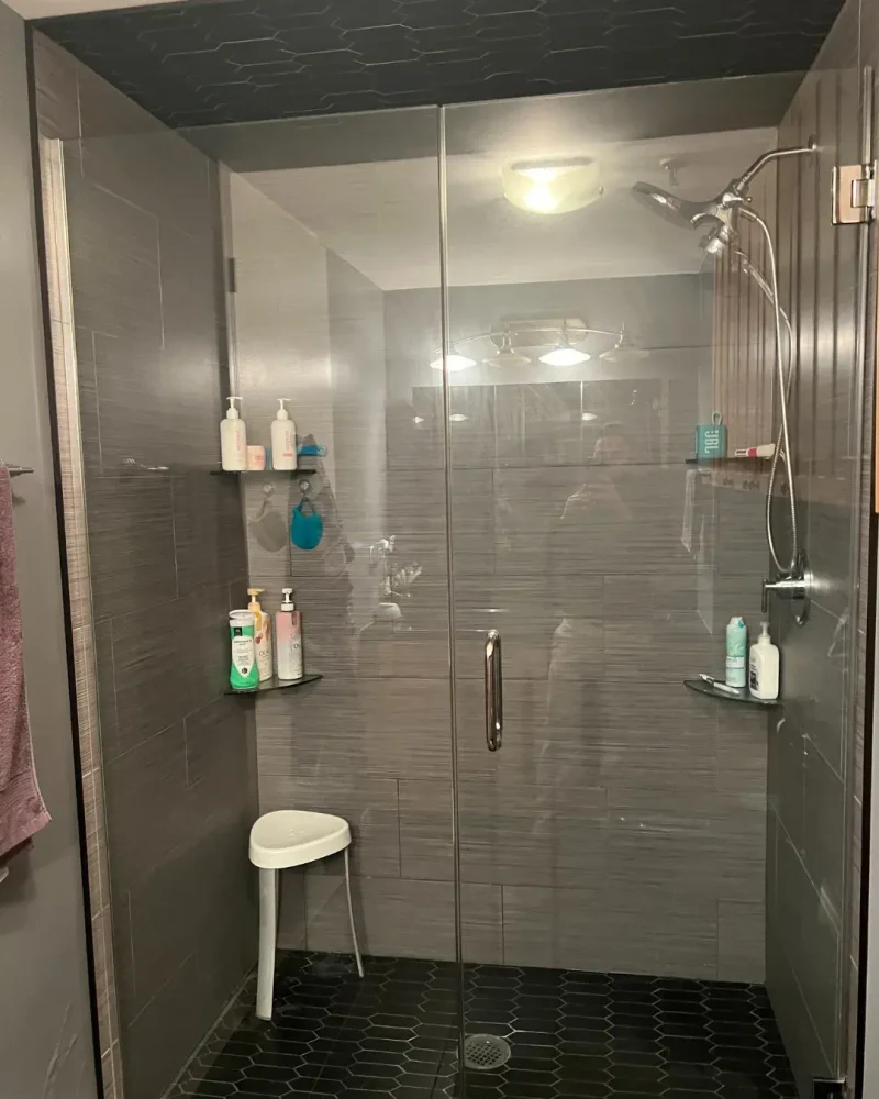 Before Streeterville bathroom renovation - outdated fixtures and layout