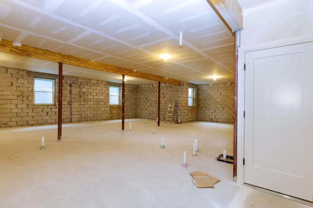 Professional basement finishing in Chicago home with modern design