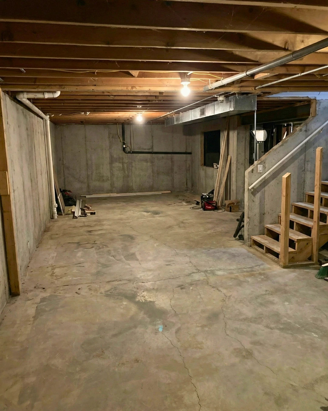 Before basement remodel