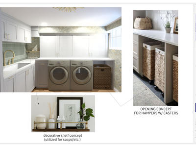 Basement remodel Winnetka -- custom gray cabinet design planning
