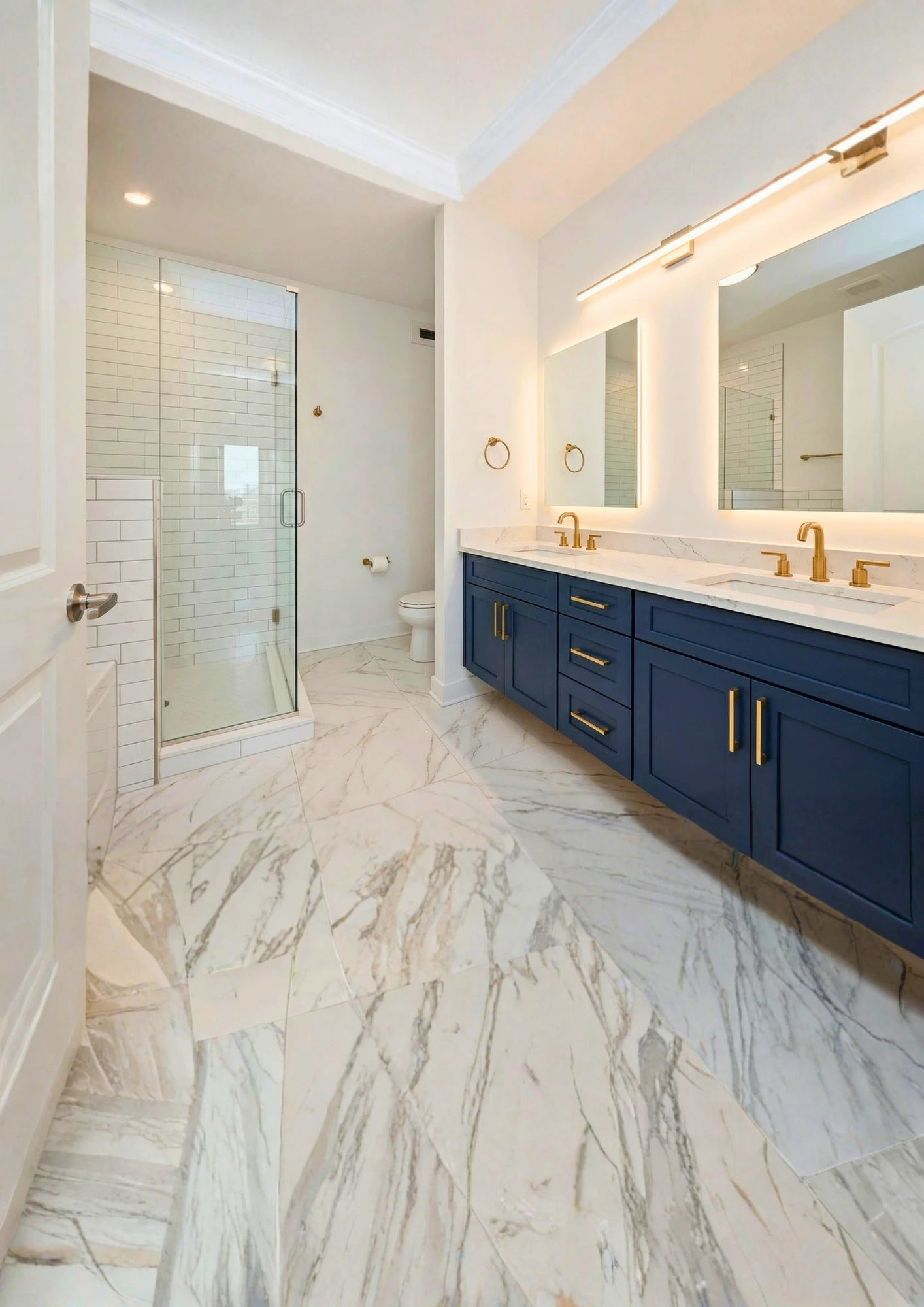 The Chandler 450 E Waterside Drive Chicago bathroom renovation by Assembly Squad -- high-rise condo whole-home phased renovation in Lakeshore East