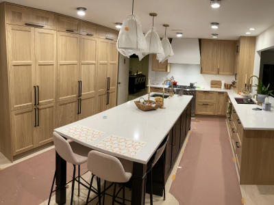 S. Bodin Street kitchen after -- walnut cabinets main view