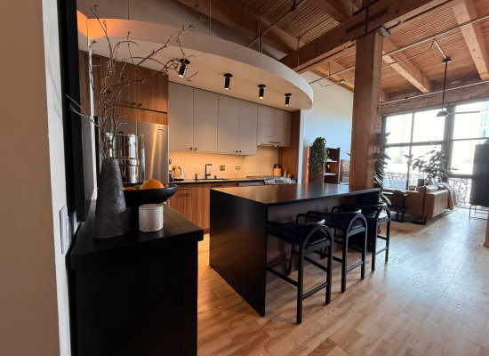 South Loop loft kitchen after remodel -- S Indiana Ave Chicago by Assembly Squad