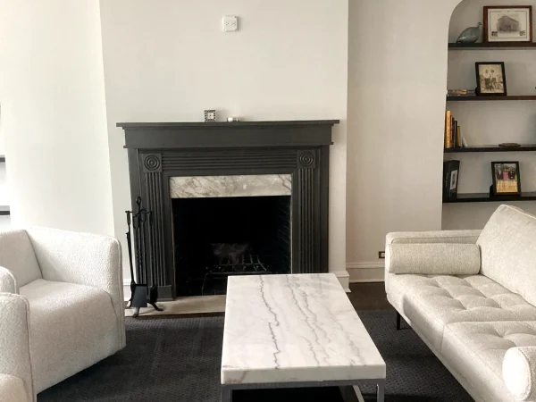 Complete Chicago condo renovation showcasing open concept living space with premium finishes - full condo remodeling contractors Chicago