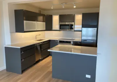 Lakeview kitchen remodeling at 2626 N Lakeview with IKEA cabinets and MSI white quartz countertops under $40K