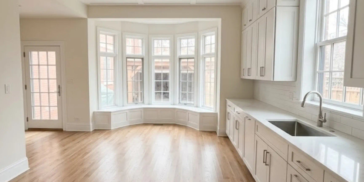 Wicker Park kitchen remodeling Chicago after -- custom cabinets quartz open concept