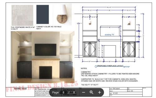 Design plan with materials