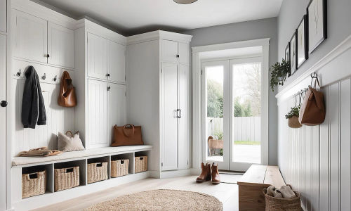 Custom mudroom cabinets Lincoln Park