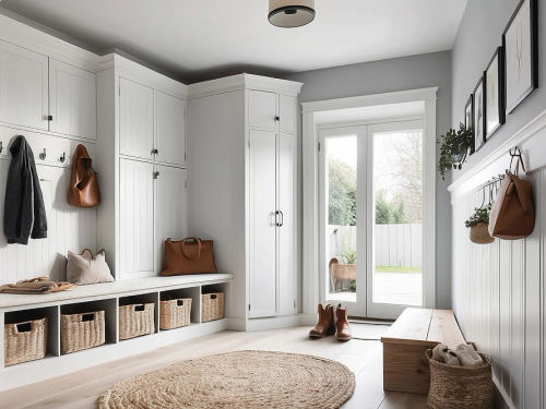Custom mudroom cabinets Lincoln Park