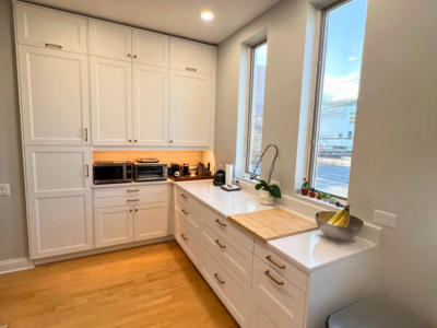 West Loop kitchen island dining area 1234 W Cottage Place open concept renovation