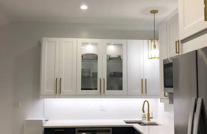West Town kitchen at 1039 N Marshfield with custom USA cabinets by Assembly Squad