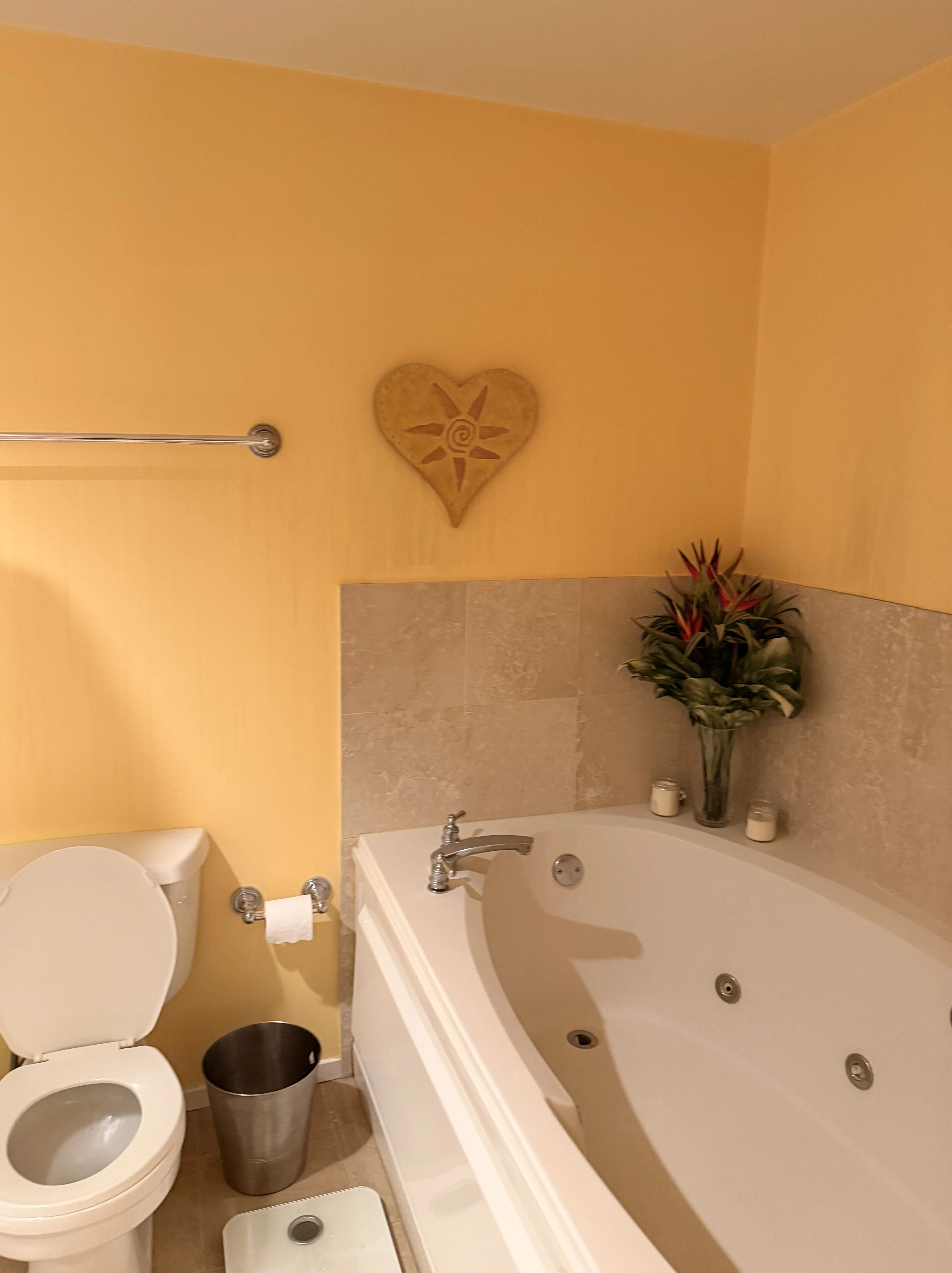 Before -- original dated primary bathroom at 420 S Clinton St, Unit 303A, Gotham Lofts, West Loop, prior to the Assembly Squad gut renovation