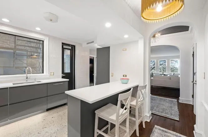 1242 N Lake Shore Drive renovated entry -- Gold Coast pre-war Robert DeGolyer co-op Chicago