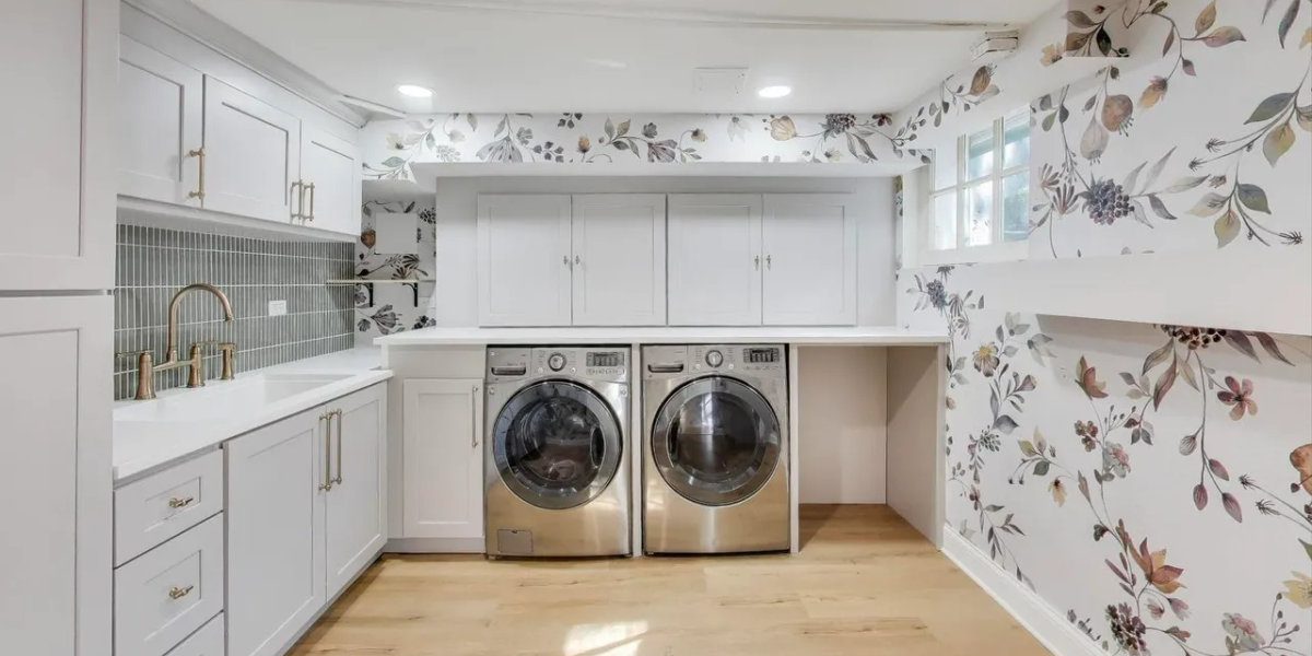 Winnetka finished basement remodel after -- custom gray cabinets and quartz countertops