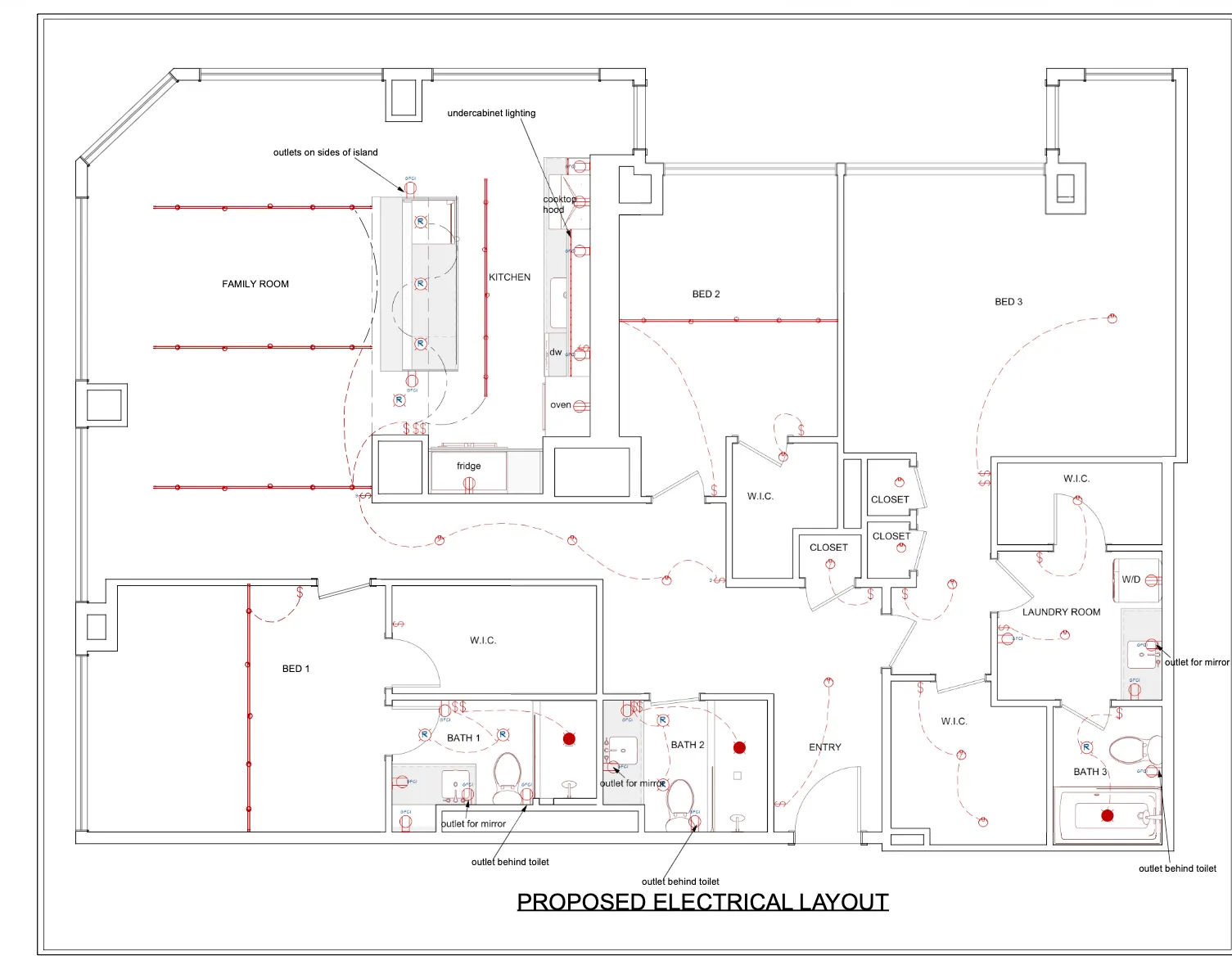 3D kitchen design rendering for Newberry Plaza condo renovation