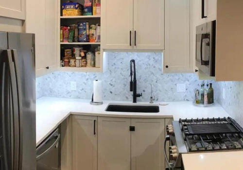 IKEA storage solutions Lakeview small kitchen -- maximized cabinet storage Chicago