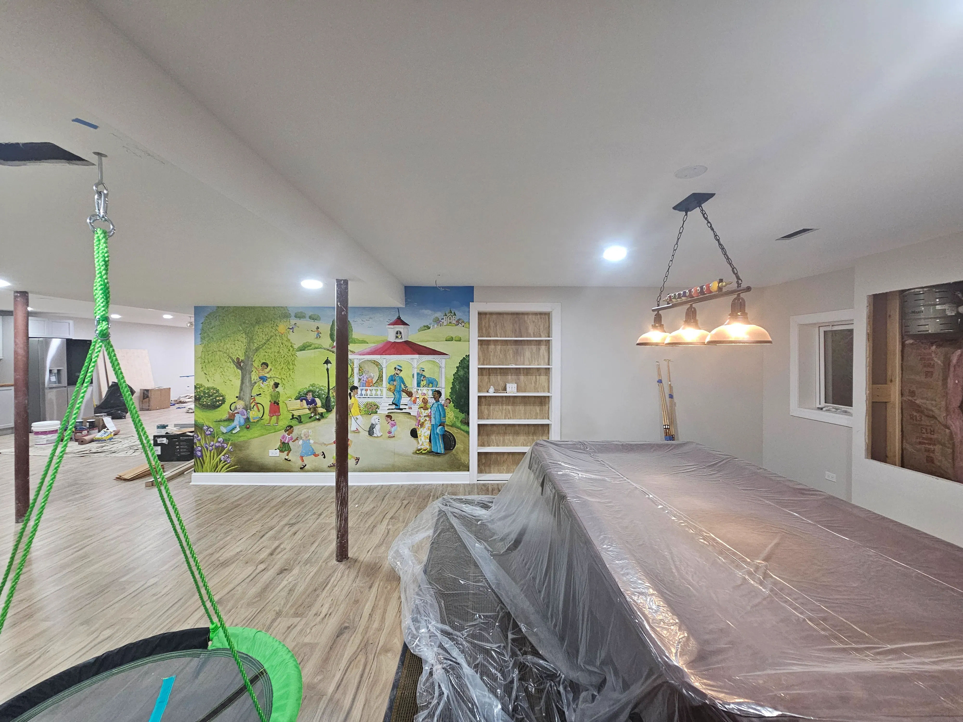 Finished basement remodel in Wheaton home with entertainment area and premium finishes