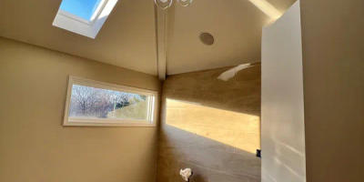 Bucktown spa bathroom walk-in shower