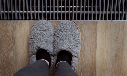 Bathroom with heated floors