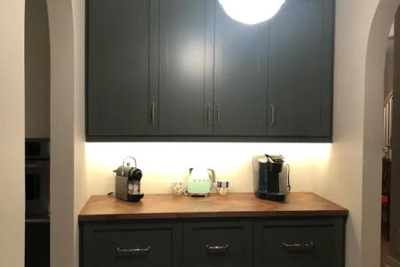 Dedicated coffee station Lincoln Park luxury kitchen renovation Chicago
