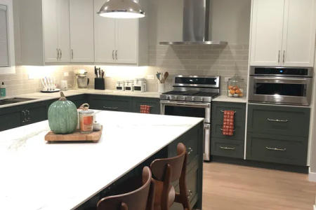 Custom hood and backsplash Lincoln Park luxury kitchen renovation