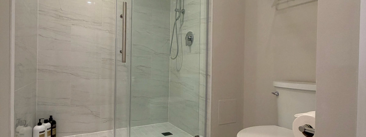 680 Lake Shore Drive bathroom after - modern walk-in shower