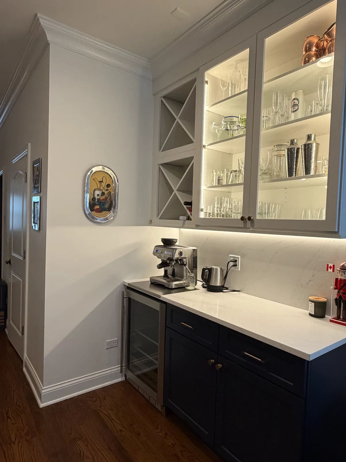 Wicker Park home coffee bar custom cabinetry