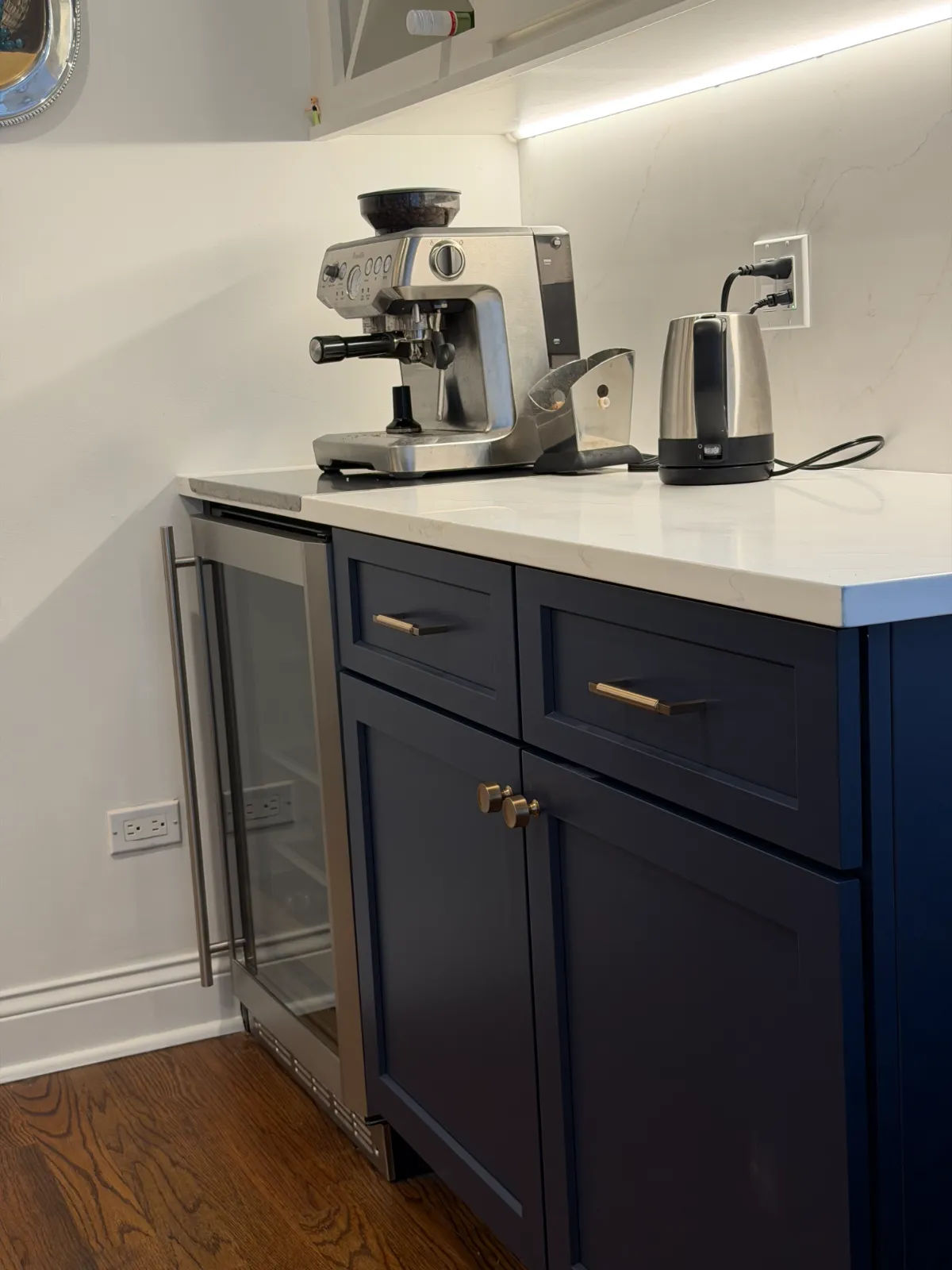 Coffee bar with beverage fridge Wicker Park