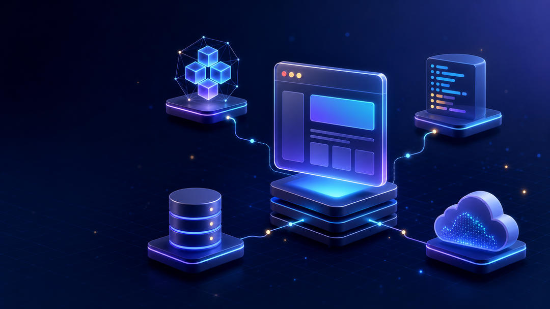 Modern web-app technology stack with Next.js, TypeScript, PostgreSQL, and cloud services