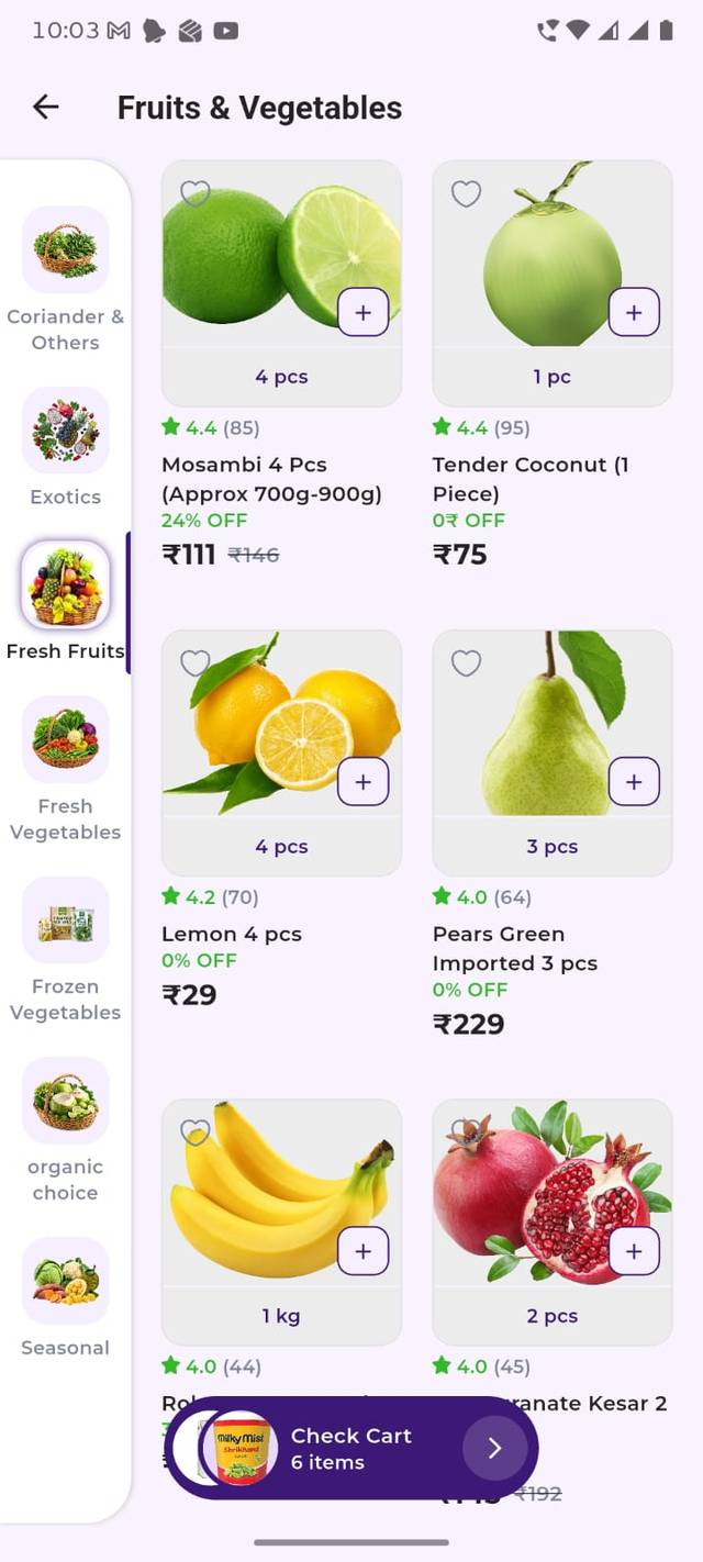 Category browsing — QuickBazaria Customer app built by Hexanova