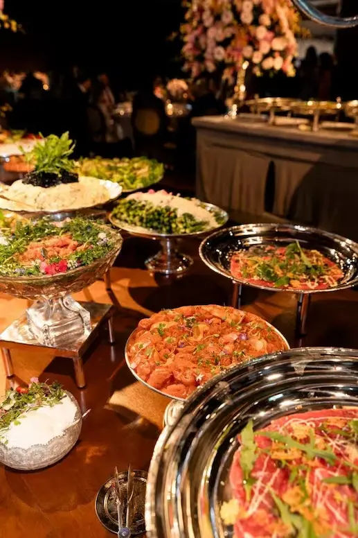 Professional catering service in action