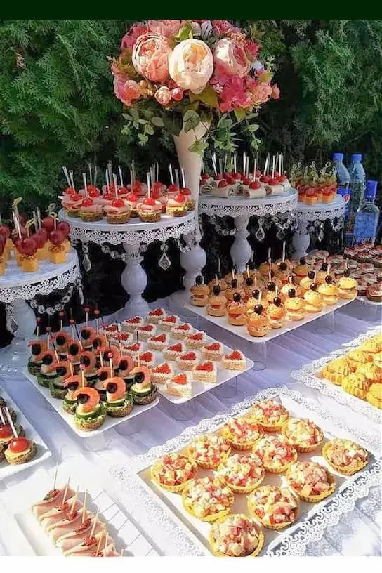 Elegant food display for a celebration