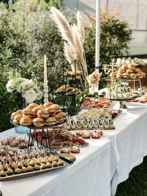 Elegant wedding food display