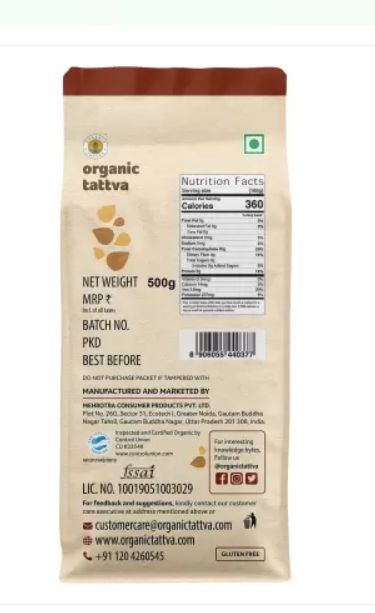 Organic Tattva Ragi Flour  (0.5 kg)