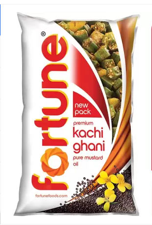 FORTUNE Premium kachi ghani pure Mustard Oil Pouch (Sorioh Tel)  (1 L)