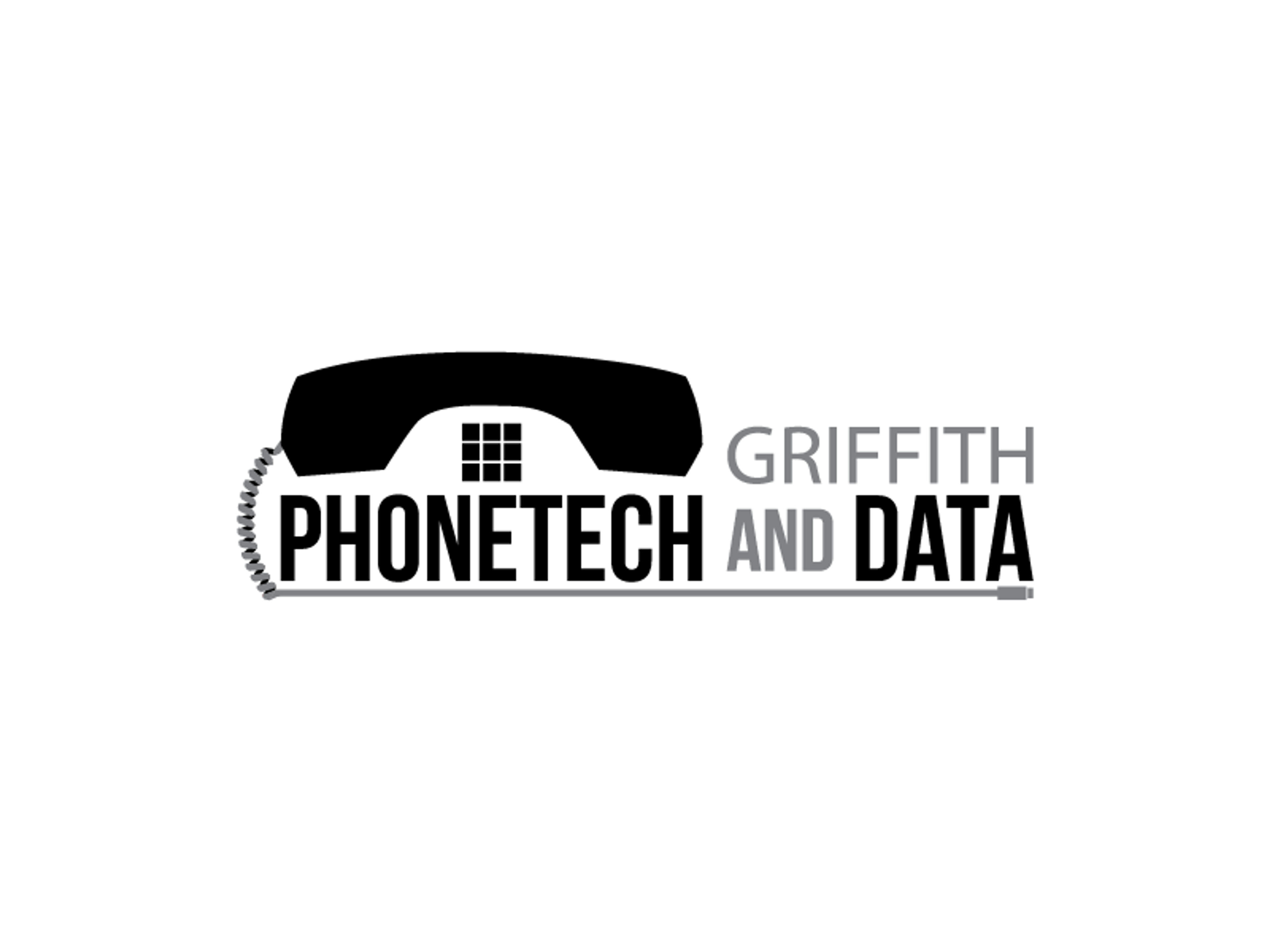 Griffith Phonetech & Data logo — Monochrome
