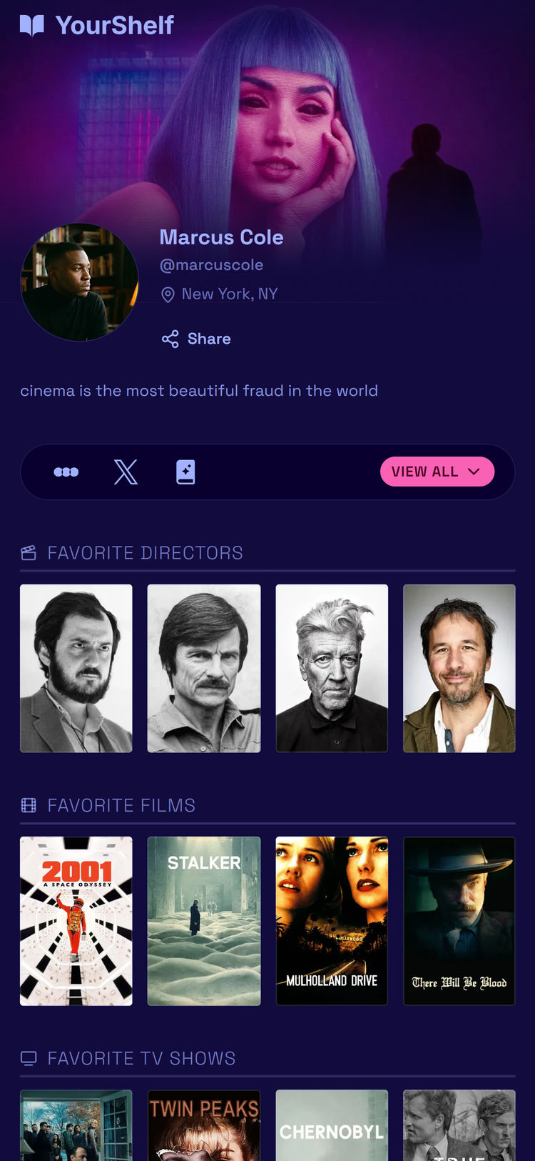 Example yourshelf profile