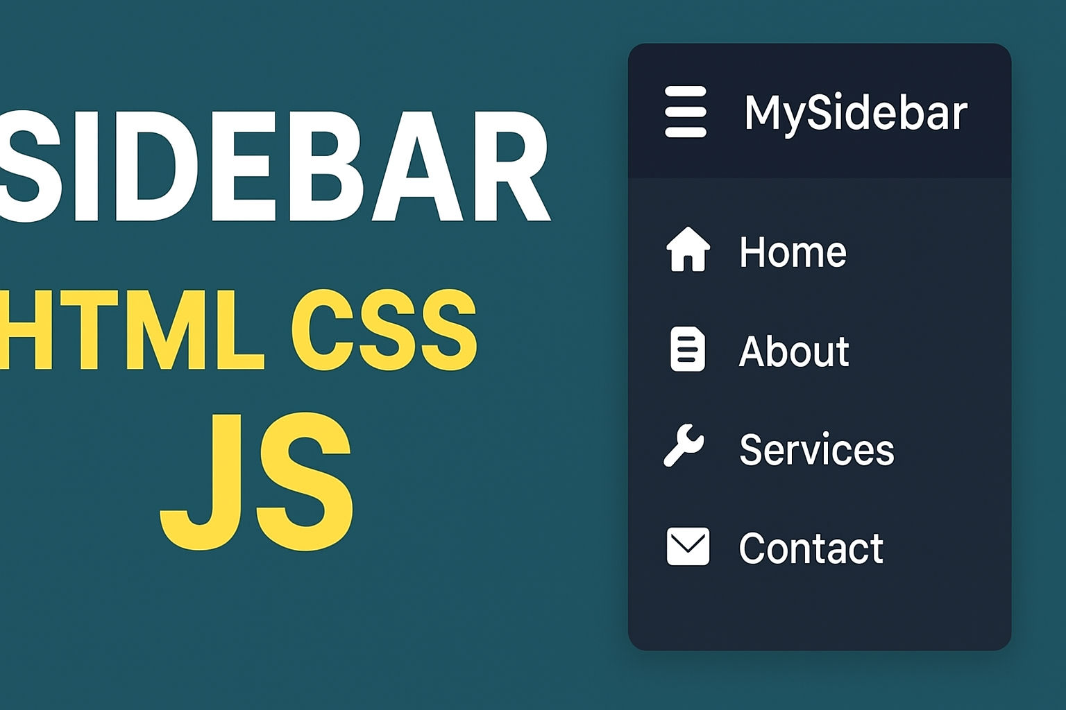 🧬 Cara Membuat Sidebar Menggunakan HTML, CSS, dan JavaScript