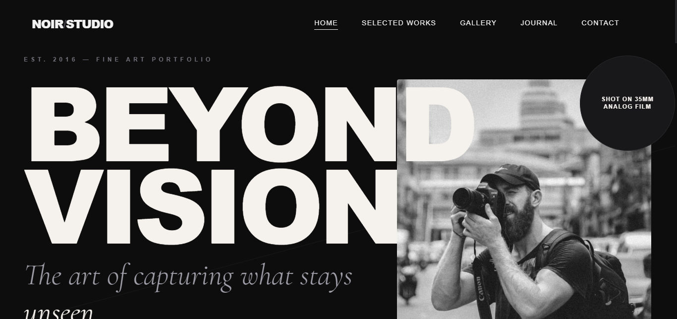 📸 Noir Studio — Photography Portfolio & CMS — frame 1