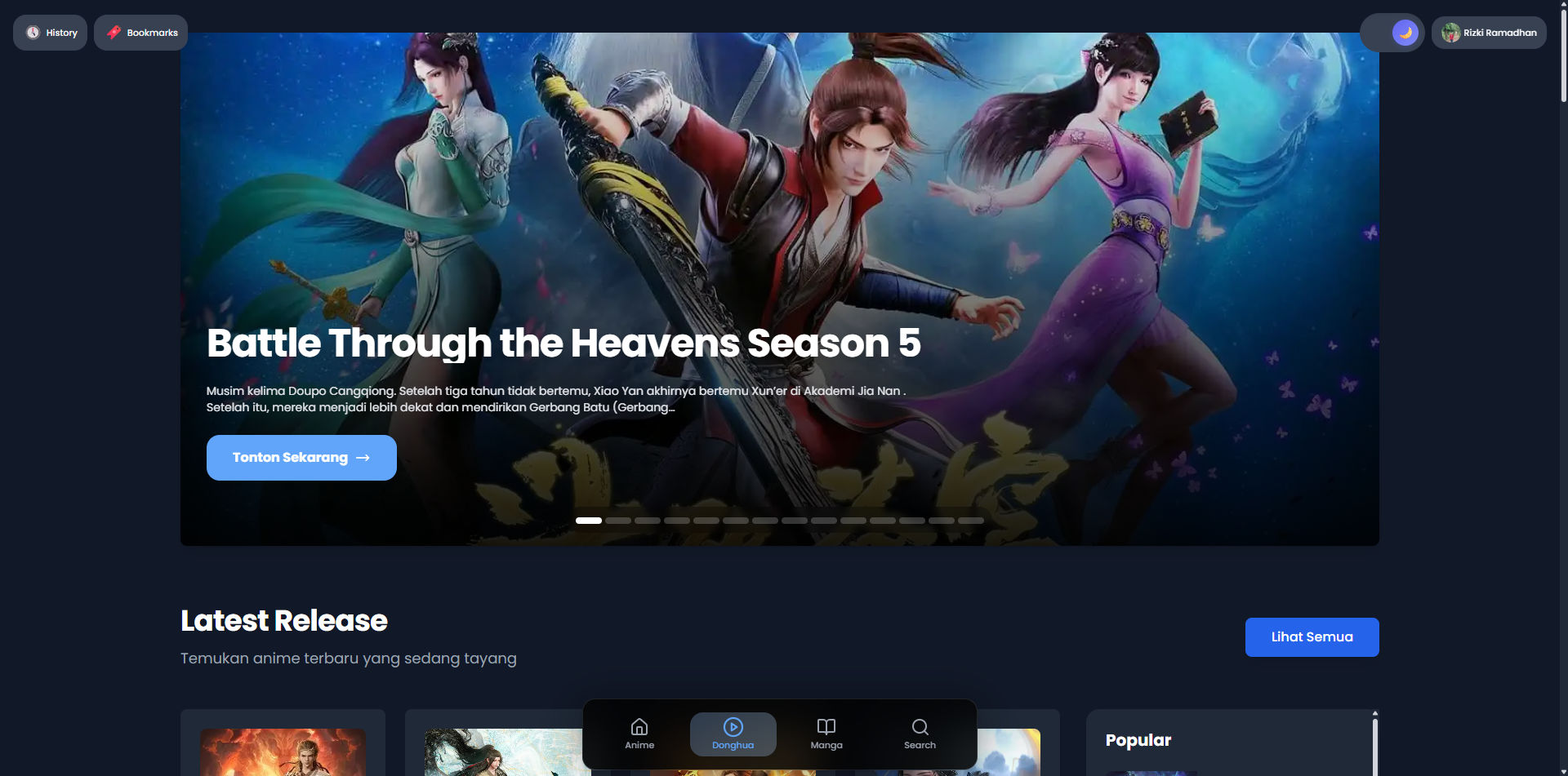 RizNime – Streaming Anime, Manga, dan Donghua dengan UI Modern - Image 2