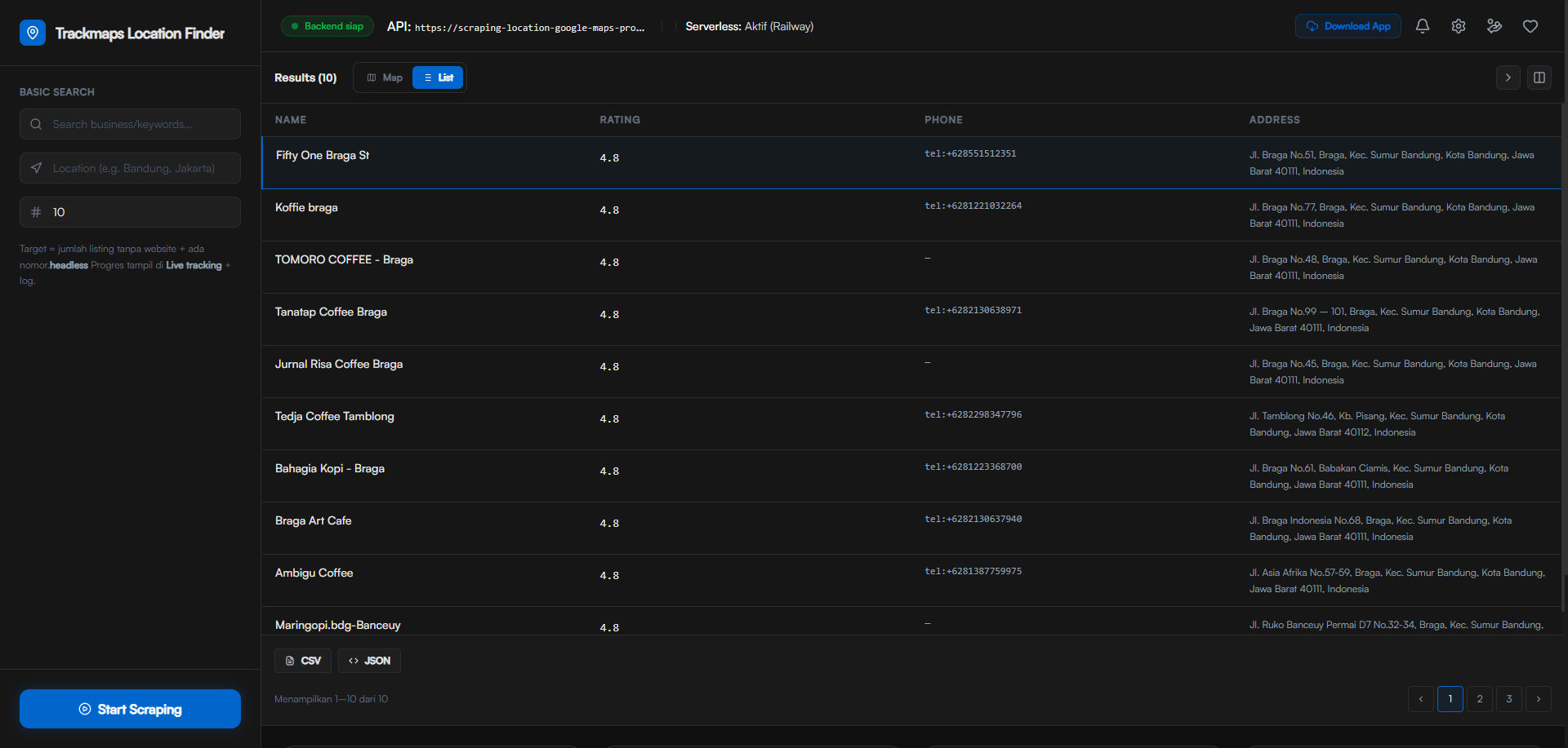 Trackmaps — Location Data Scraping & Tracking Tool - Image 1
