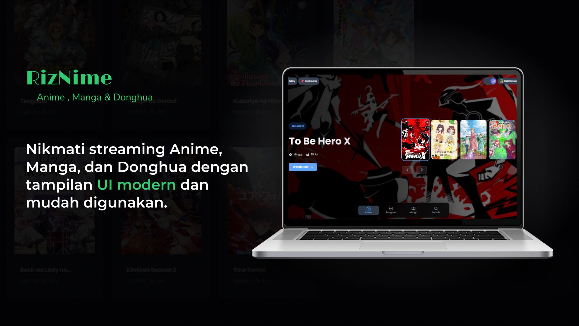 RizNime – Streaming Anime, Manga, dan Donghua dengan UI Modern