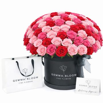 Luxury 100 Red & Pink Rose Bouquet | Johannesburg Flower Delivery – Gemma Bloom Fine Flowers