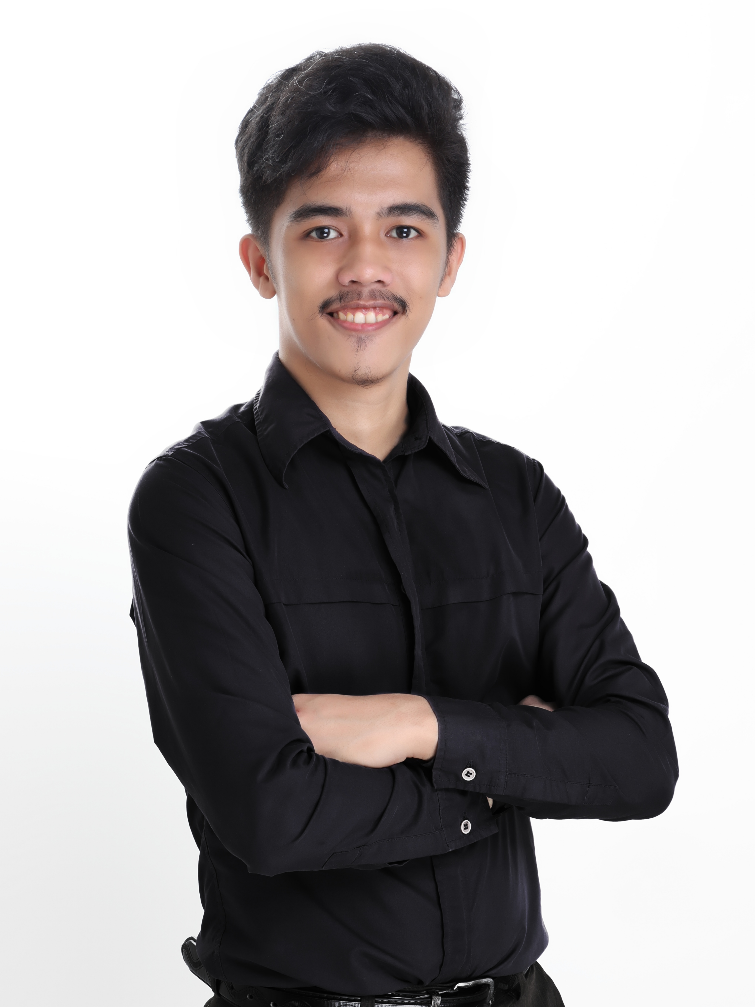 Francis Rubio wearing a black long-sleeves shirt.