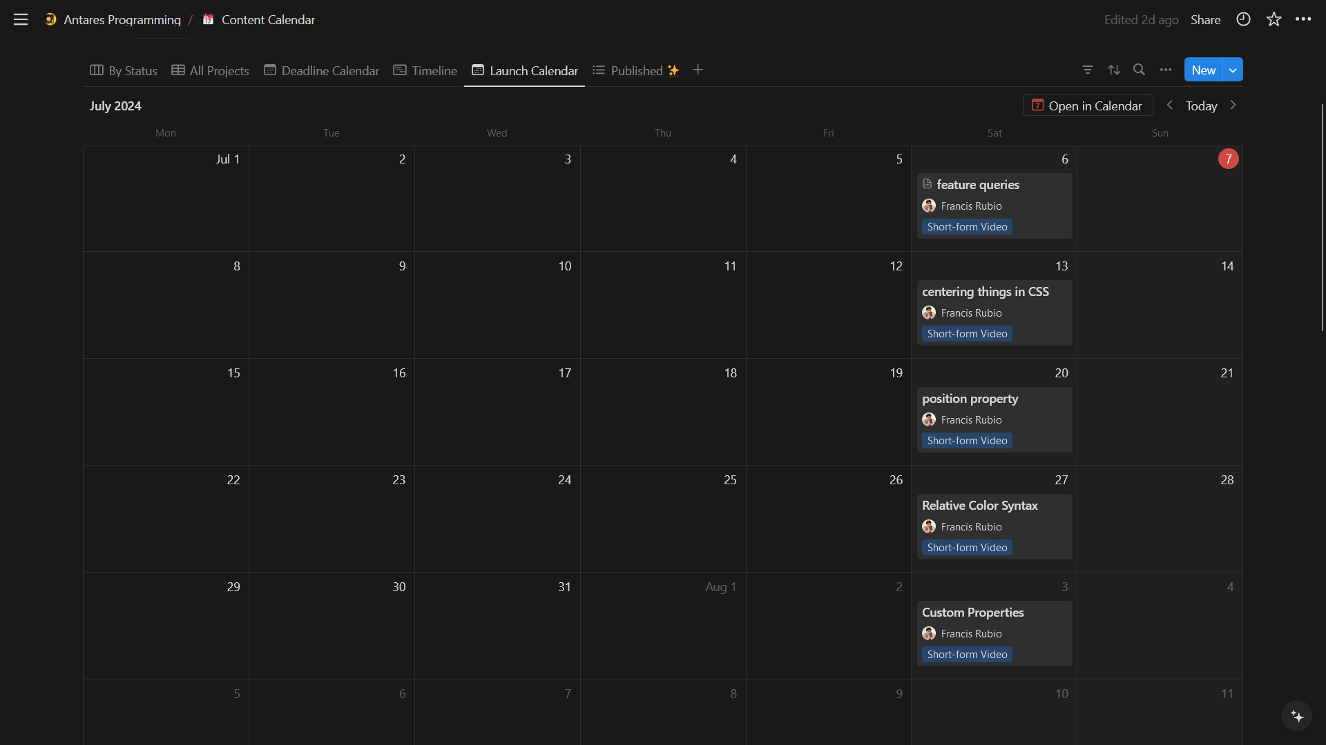 Screenshot of Notion Calendar's interface