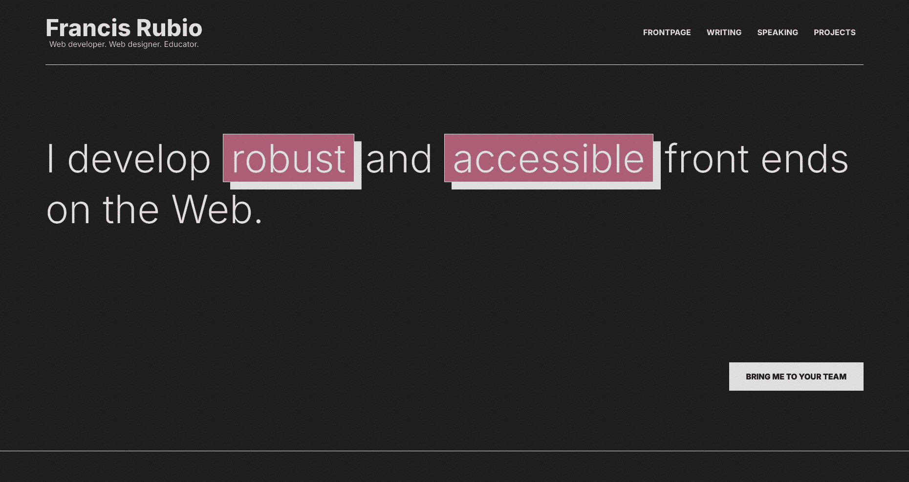 Screenshot of my second website's design.