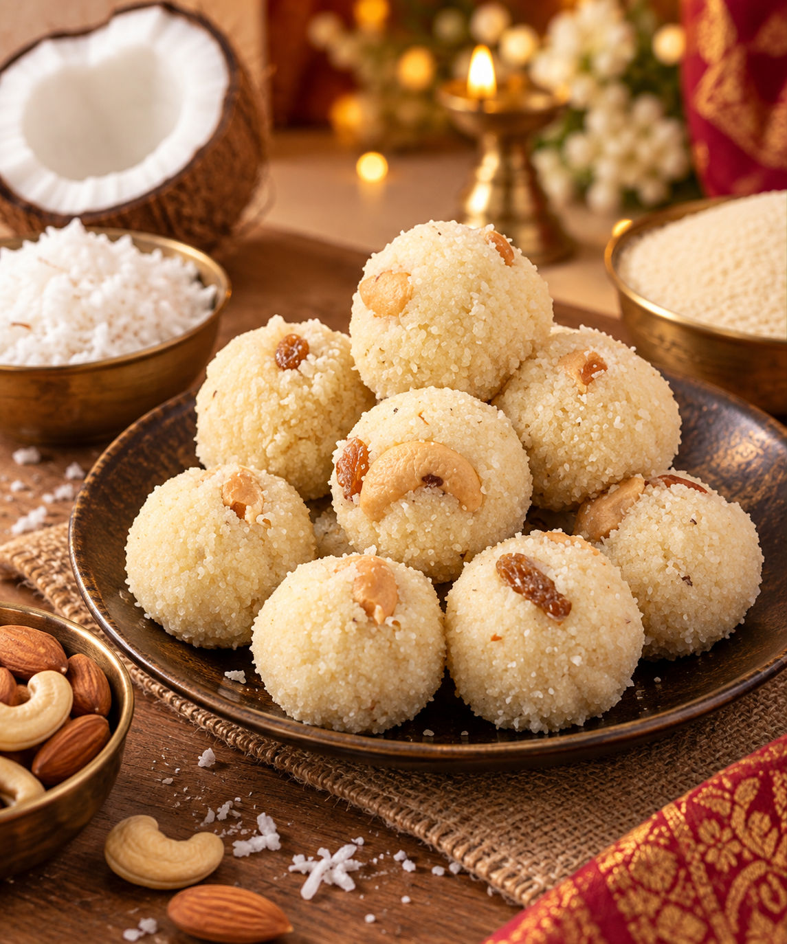 Rava Coconut Laddoo