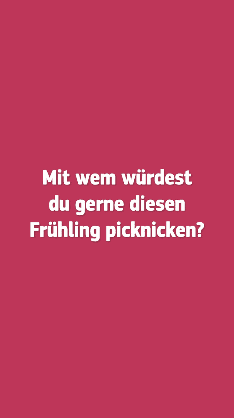 "Mit wem würdest du gerne diesen Frühling picknicken?" Aus der Social Brand Building Kampagne für die Marke Samt by Schwartau.